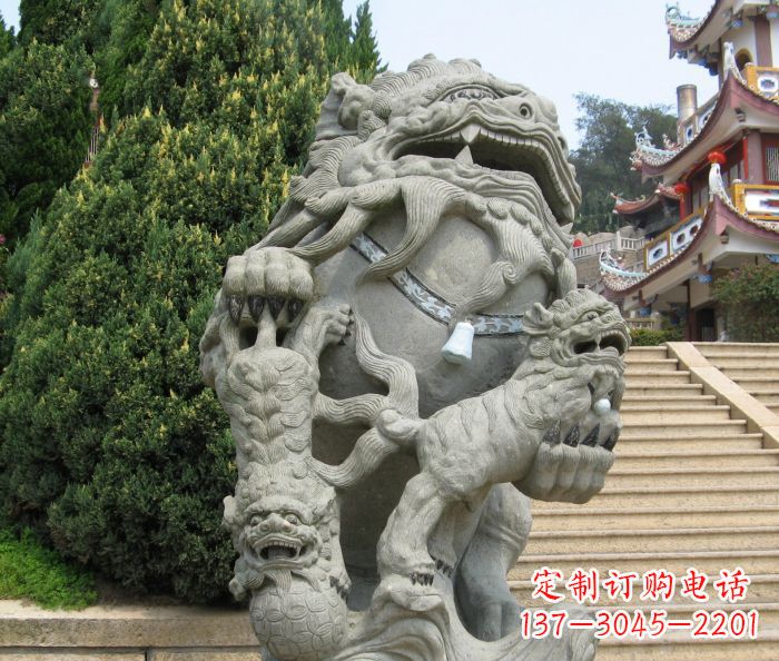 合肥寺庙景观狮子石雕