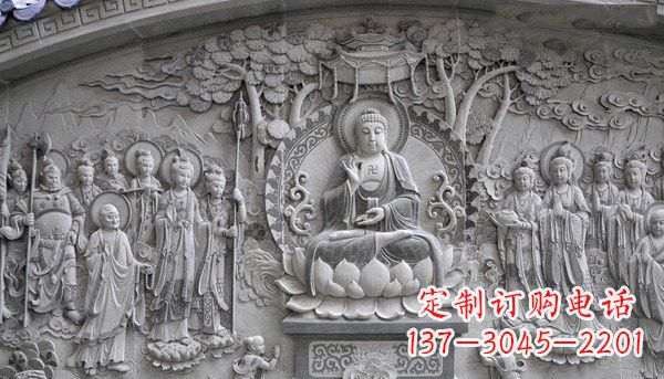 合肥寺庙墙壁石浮雕佛像