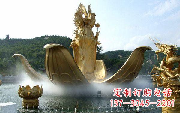 合肥寺庙三面观音雕像