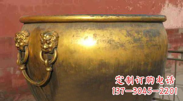 合肥寺庙水缸铜雕 (2)