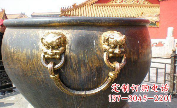 合肥寺庙水缸铜雕 (3)