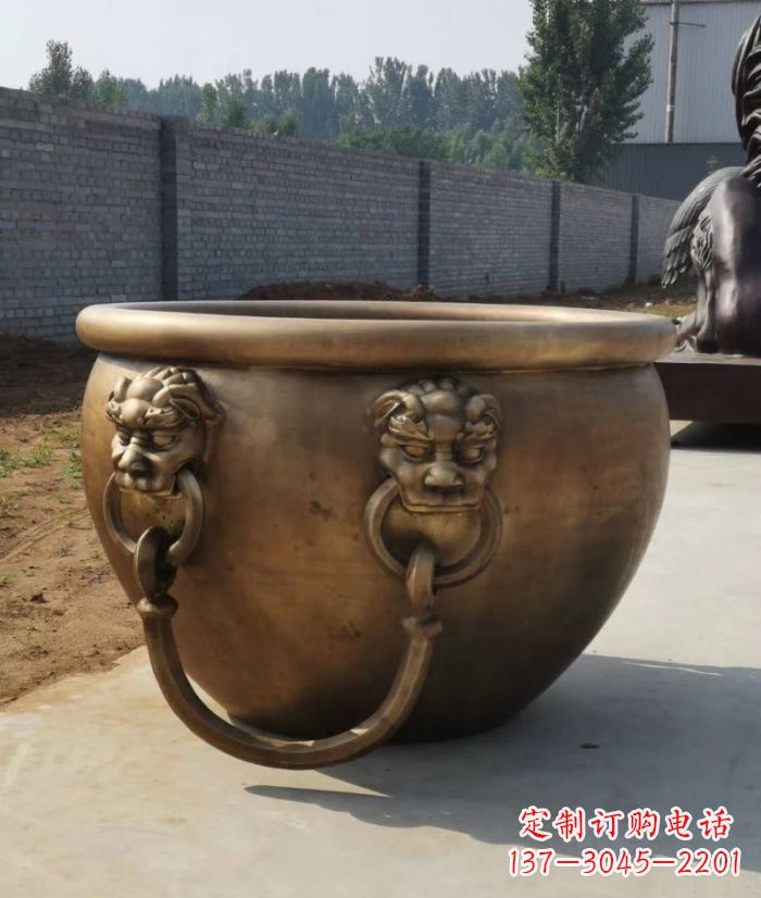 合肥寺庙铜雕水缸