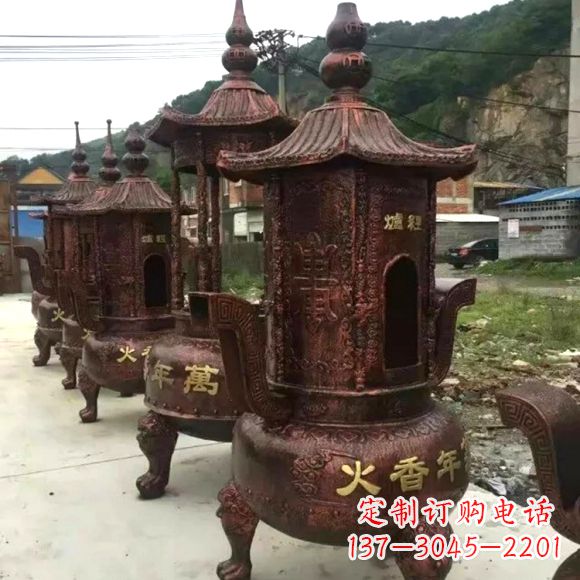 合肥寺庙铜香炉雕塑