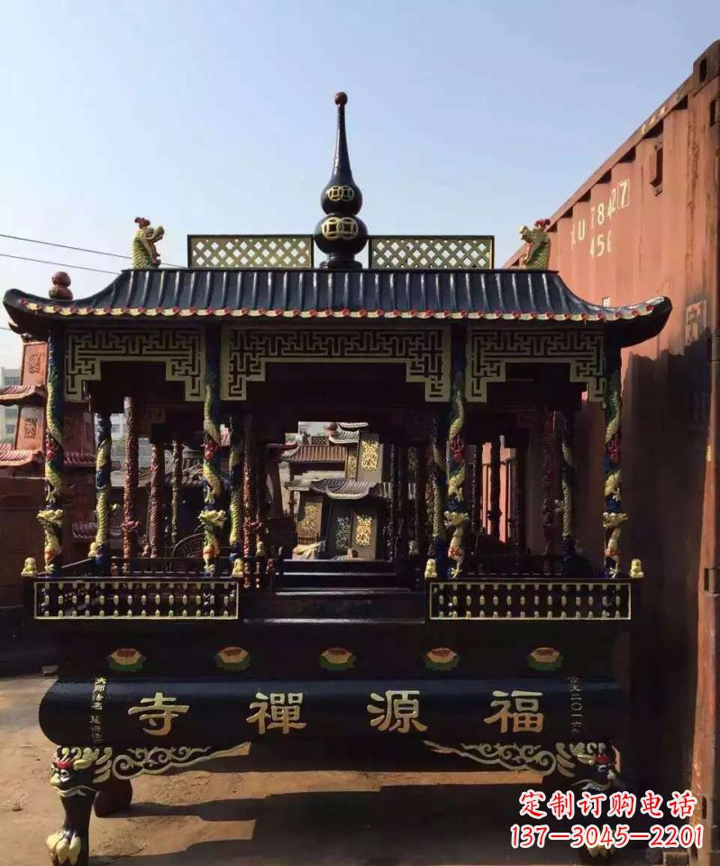 合肥寺庙香炉铜雕 (2)