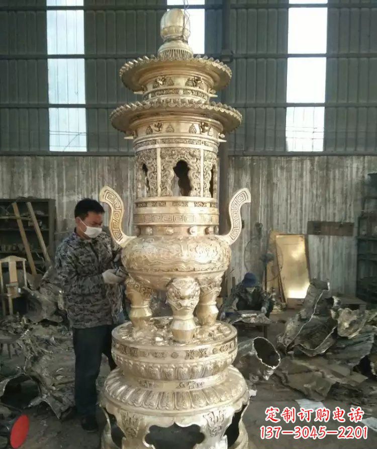 合肥寺庙香炉铜雕 (5)