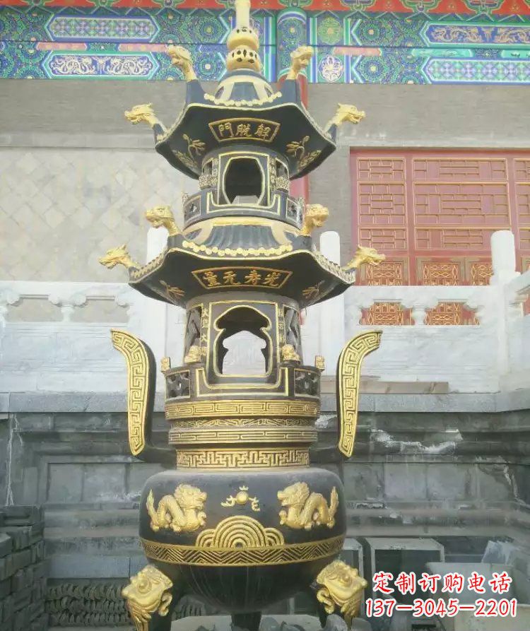 合肥寺庙香炉铜雕_1