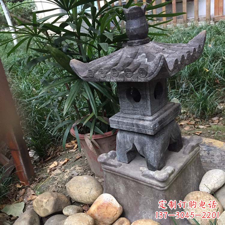 合肥寺庙园林青石做旧仿古石灯