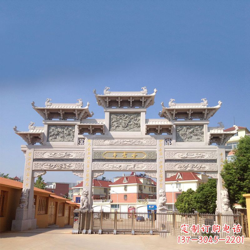 合肥寺院大门石雕牌楼