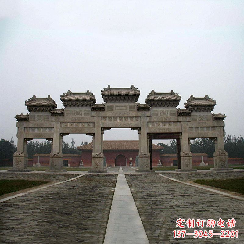 合肥寺院五门石牌楼