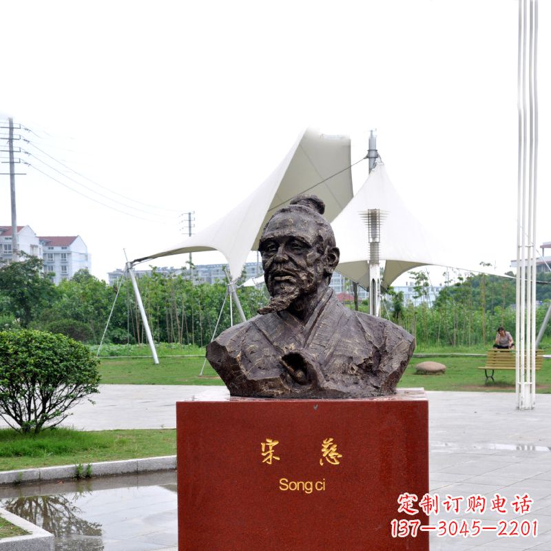 合肥宋慈铸铜头像雕塑-古代十大名医园林广场人物雕塑