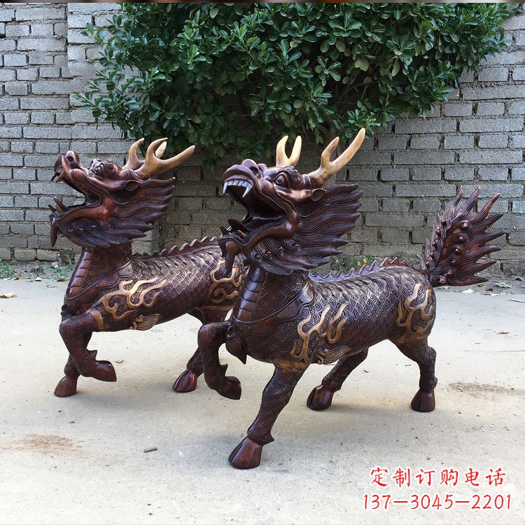 合肥送子麒麟铜雕塑