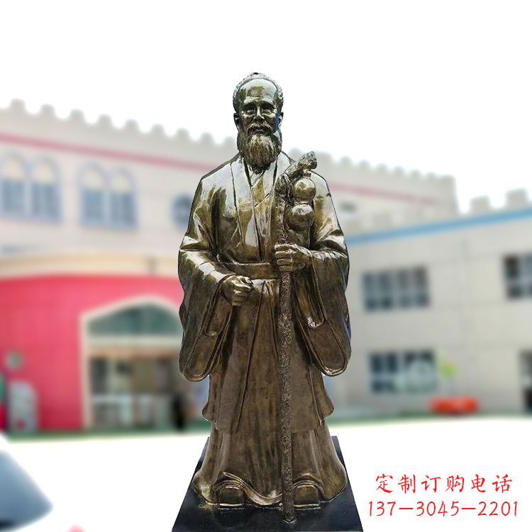 合肥孙思邈仿铜玻璃钢雕塑-医院著名医学人物雕像