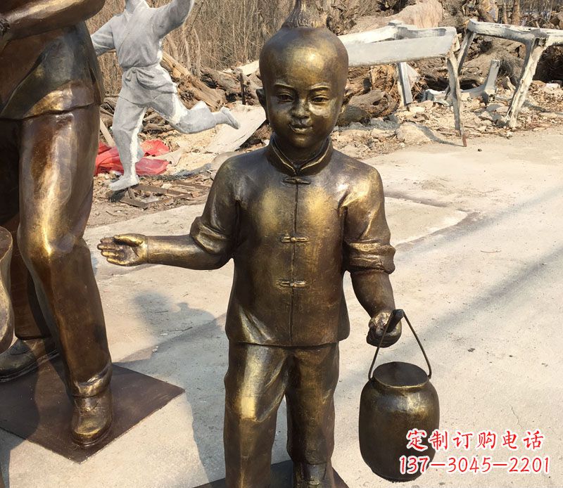 合肥提灯笼的小男孩铜雕