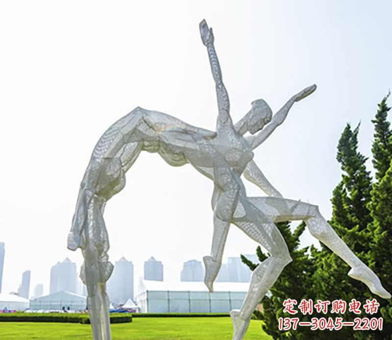 合肥体操运动员不锈钢雕塑