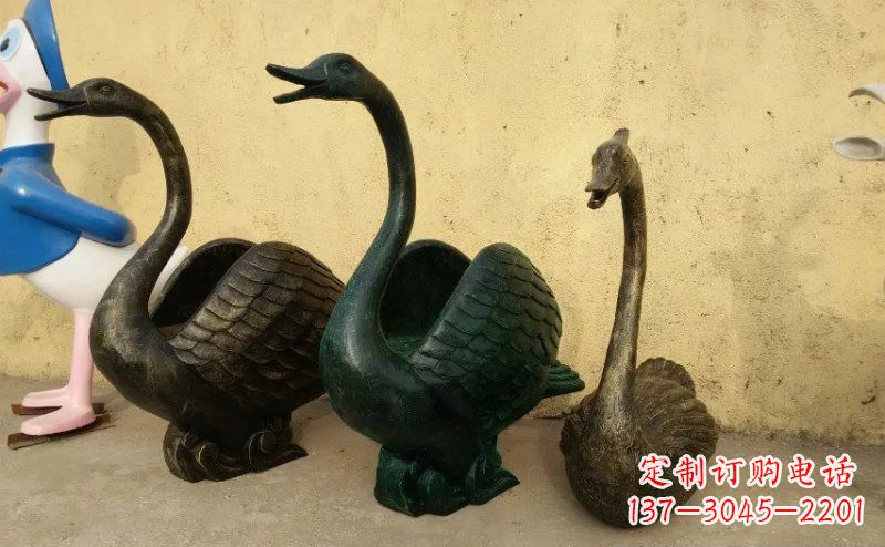 合肥天鹅动物铜雕 (3)