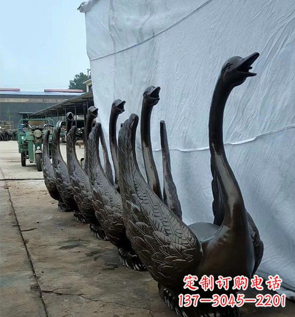 合肥天鹅喷泉铜雕,园林喷泉水景流水组件