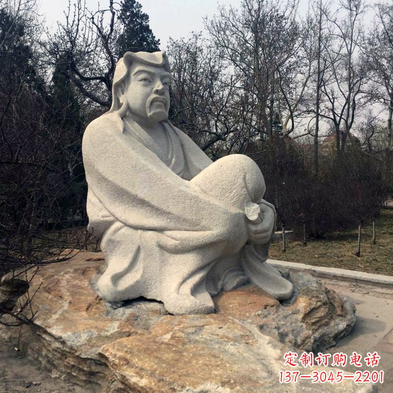 合肥田园诗派鼻祖陶渊明公园园林石雕坐像