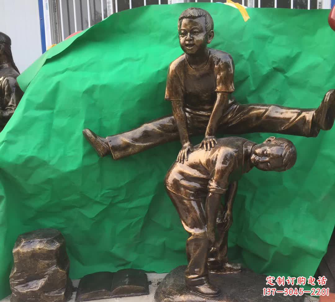 合肥跳马儿童铜雕
