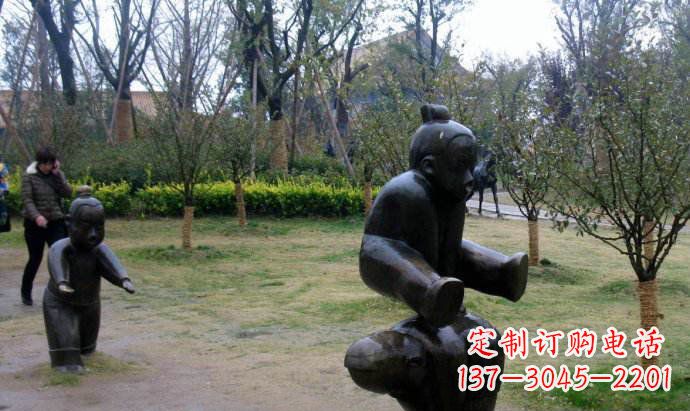 合肥跳山羊公园人物铜雕