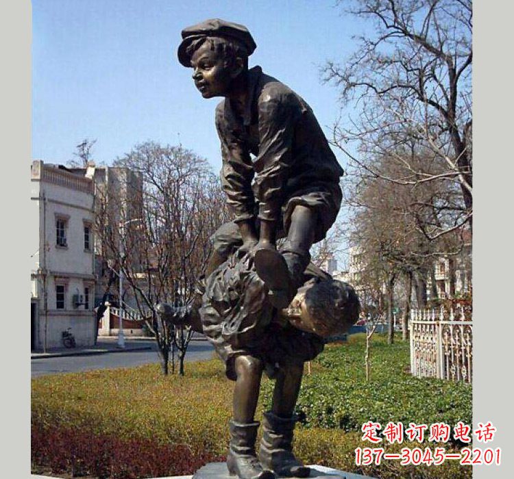 合肥跳山羊人物铜雕