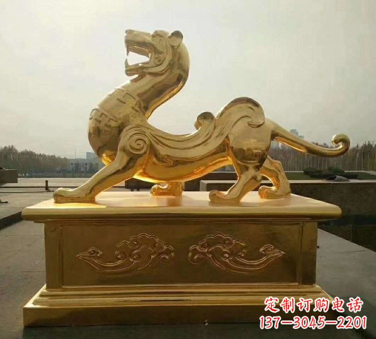合肥贴金古代神兽青龙雕塑