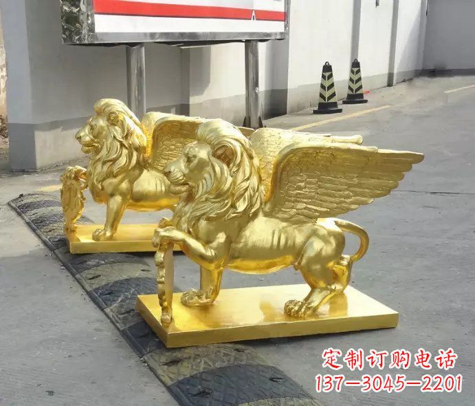 合肥贴金圣马可飞狮铜雕