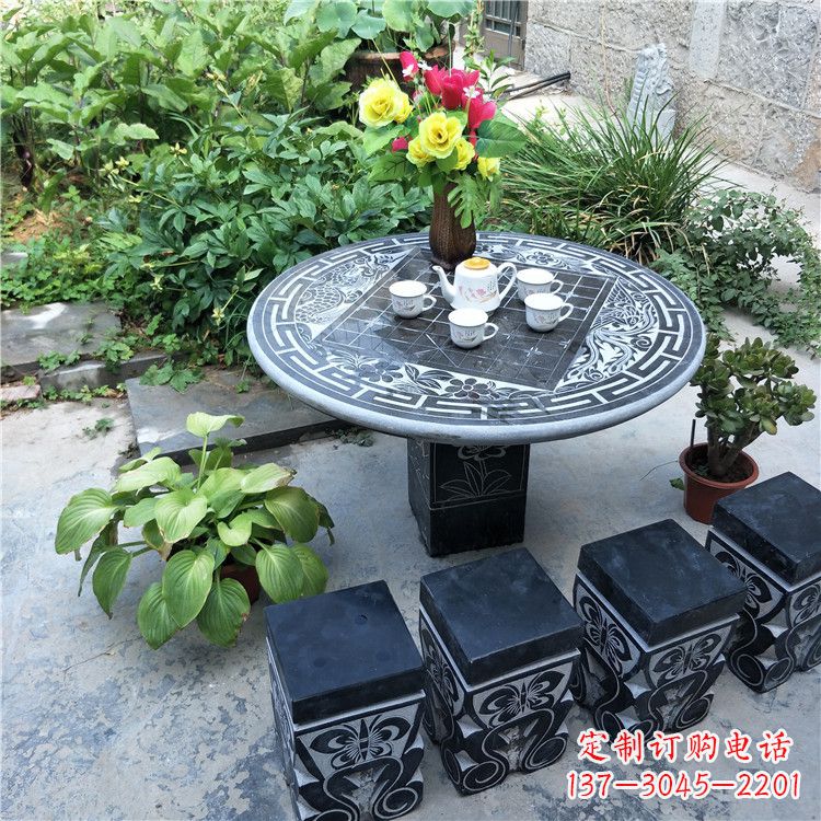 合肥庭院天然石桌凳