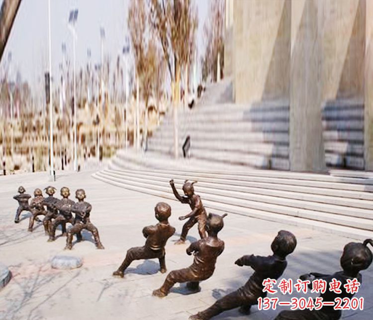 合肥铜雕拔河儿童游戏雕塑