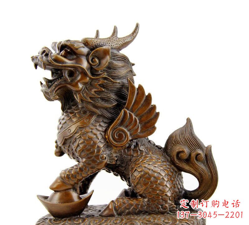 合肥铜雕踩元宝麒麟