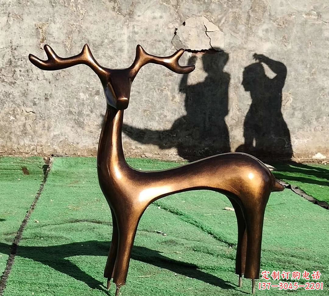 合肥铜雕抽象小鹿雕塑