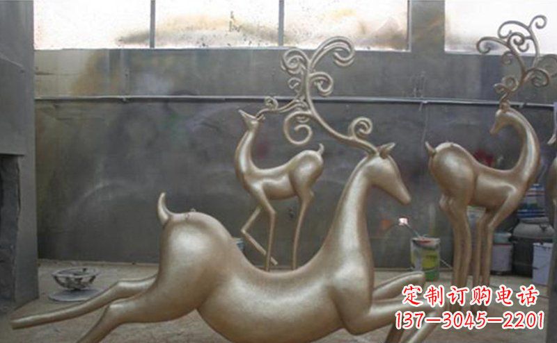 合肥铜雕抽象树枝梅花鹿雕塑