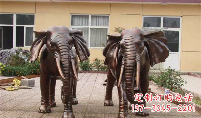 合肥铜雕大象公司门口动物雕塑