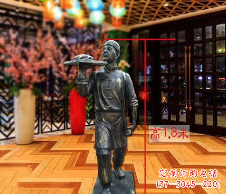 合肥铜雕店小二人物雕塑 (2)