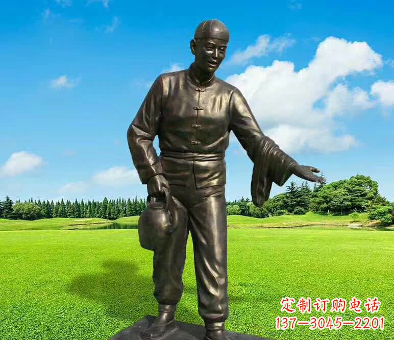 合肥铜雕店小二人物雕塑1