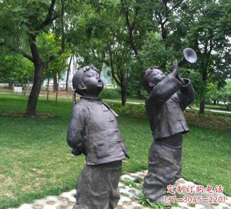 合肥铜雕儿童吹唢呐