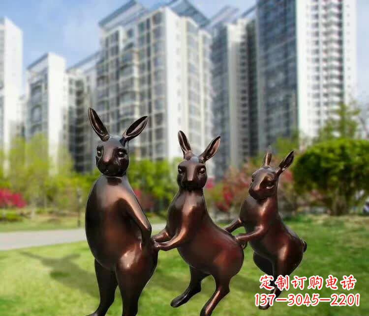 合肥铜雕广场动物兔子