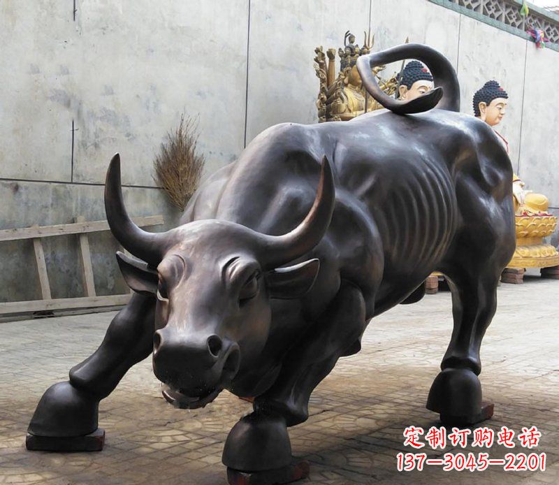 合肥铜雕广场华尔街动物牛 (2)