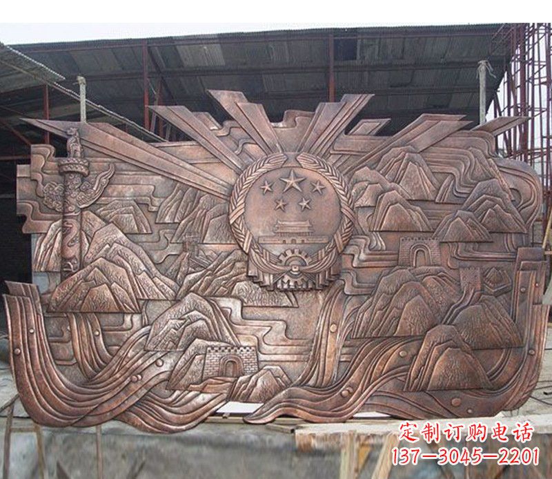 合肥铜雕广场军人壁画雕塑摆件