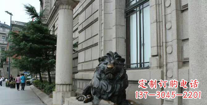 合肥铜雕跪姿狮子