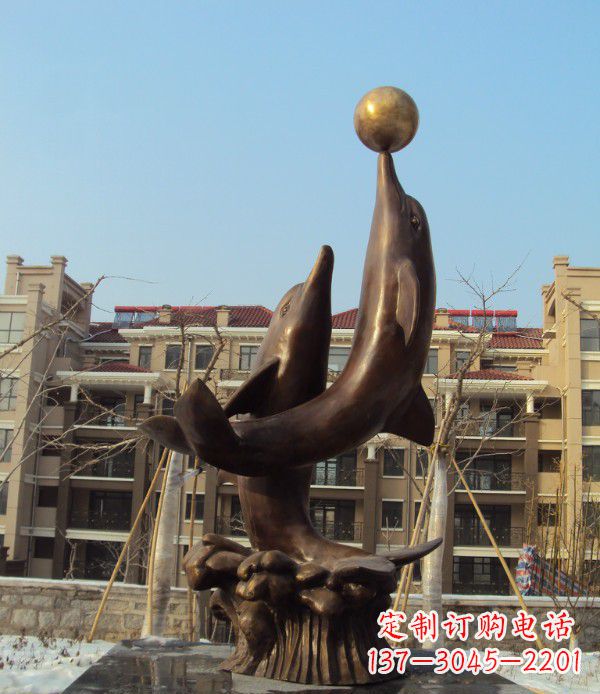 合肥铜雕海豚雕塑 (2)