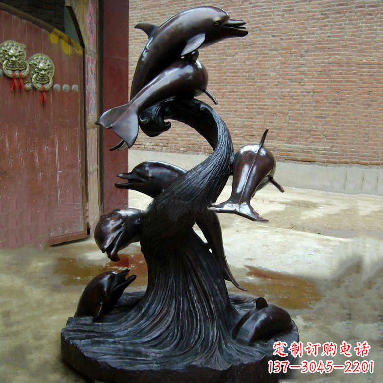 合肥铜雕海豚景观雕塑