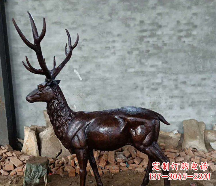合肥铜雕户外公园动物雕塑鹿摆件