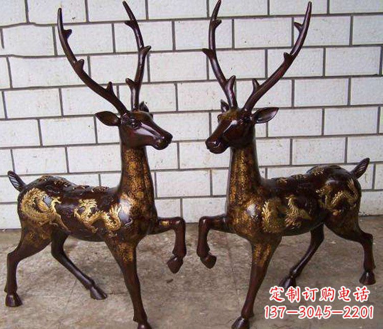 合肥铜雕吉祥复古梅花鹿雕塑摆件