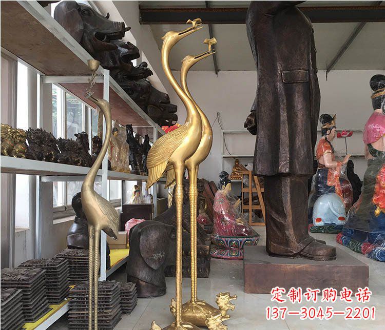 合肥铜雕金属仙鹤动物雕塑