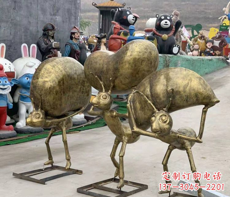 合肥铜雕蚂蚁搬家雕塑
