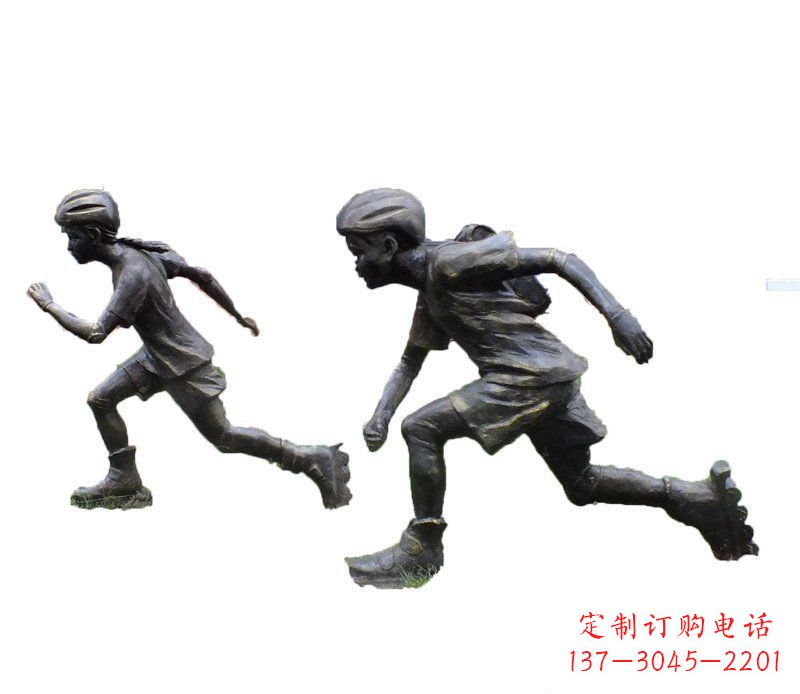 合肥铜雕民俗溜冰儿童摆件