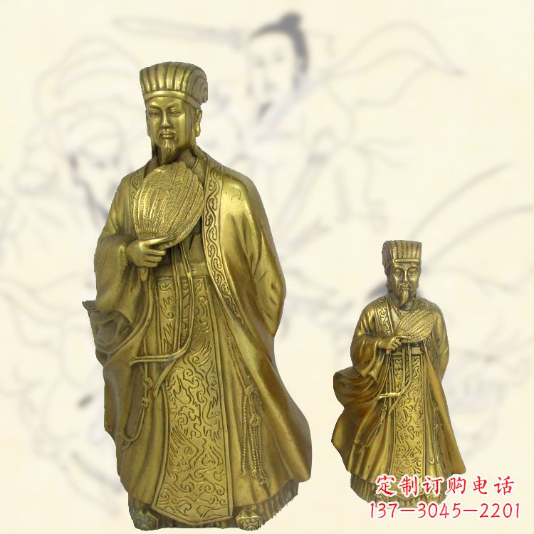合肥铜雕名人诸葛亮雕像-纯铜铸造三国人物雕塑
