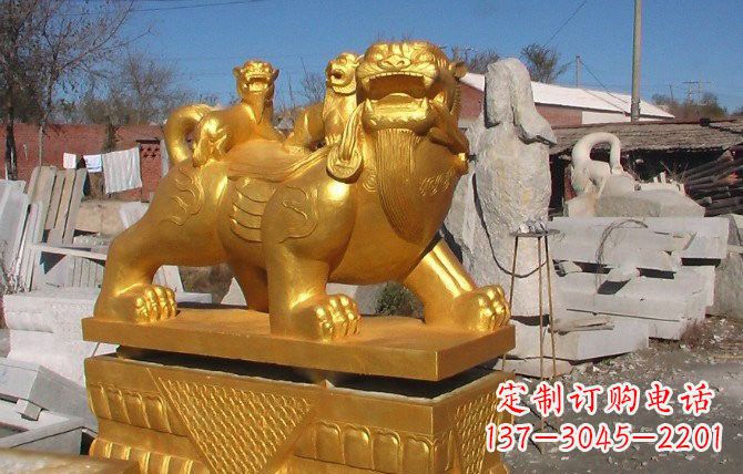合肥铜雕母子貔貅