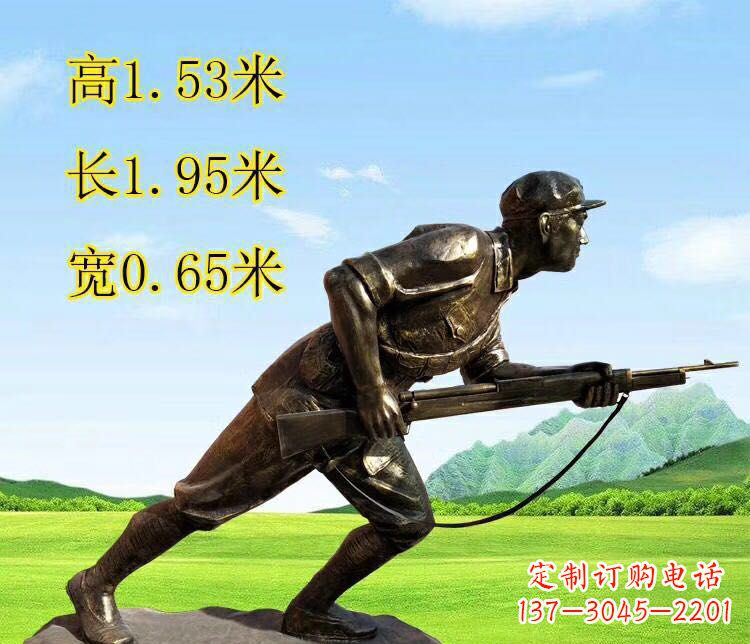 合肥铜雕拿枪战士雕塑
