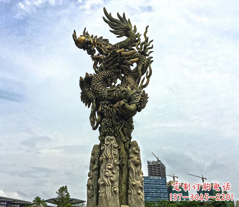 合肥铜雕盘龙柱